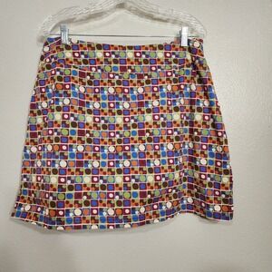 Sahalie Women's Skort Size 14 Colorful Geometric Print Golf Tennis Skirt